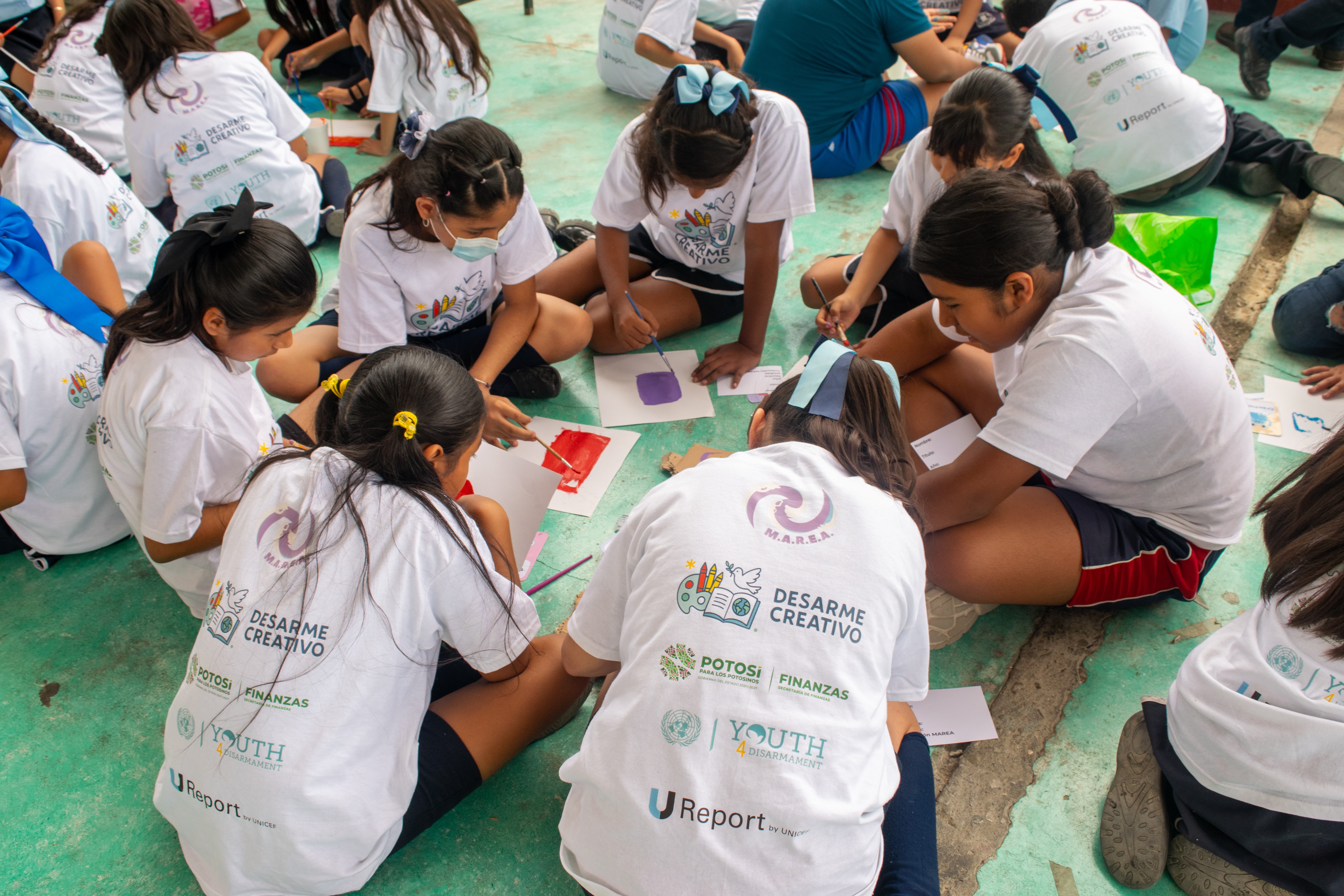 Children in Ciudad Valles , San Luis Potosí, participate in Creative Disarmament