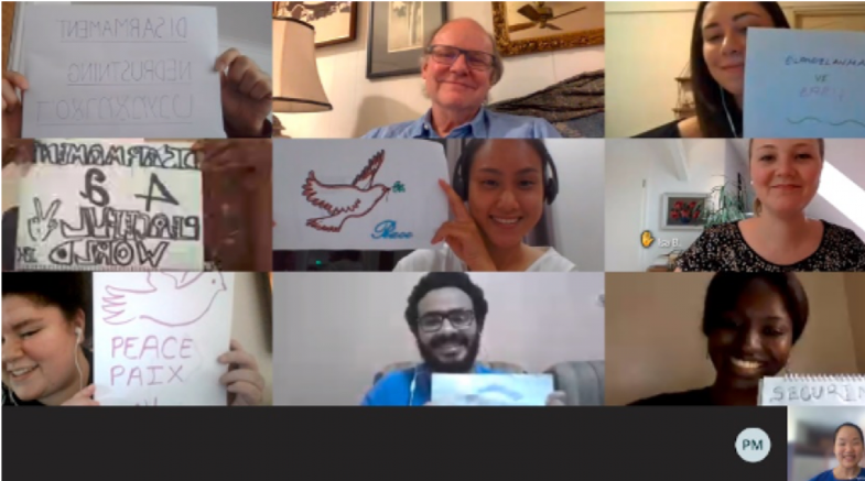 Youth Champions during a virtual meeting.