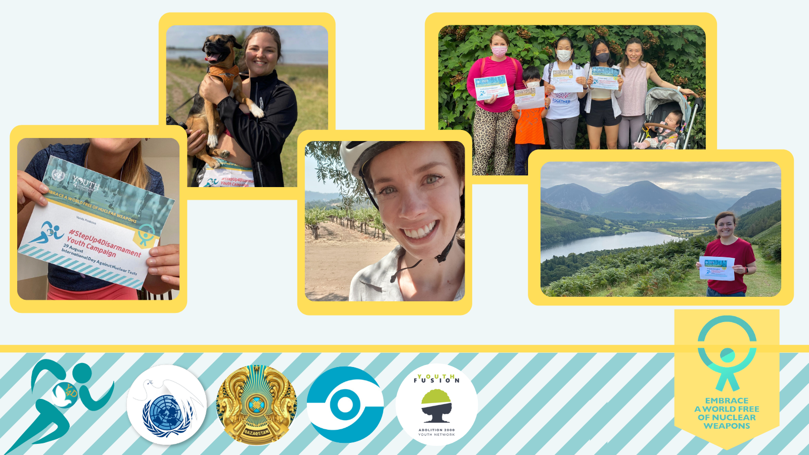 The #Youth4Disarmament Team, joined by UNODA staff and Youth Fusion’s co-convenors, completed the #StepUp4Disarmament Youth Campaign on 29 August 2021 to commemorate the International Day against Nuclear Tests and 30th anniversary of the closure of the Semipalatinsk nuclear test site.