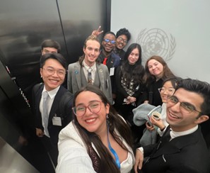 UN Youth Champions for Disarmament on their way to their meetings