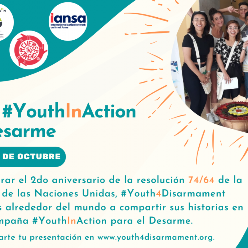 Con el fin de celebrar el 2do aniversario de la resolución 74/64 de la Asamblea General de las Naciones Unidas, #Youth4Disarmament invita a los jóvenes alrededor del mundo a compartir sus historias en el marco de la Campaña #YouthInAction para el Desarme.
