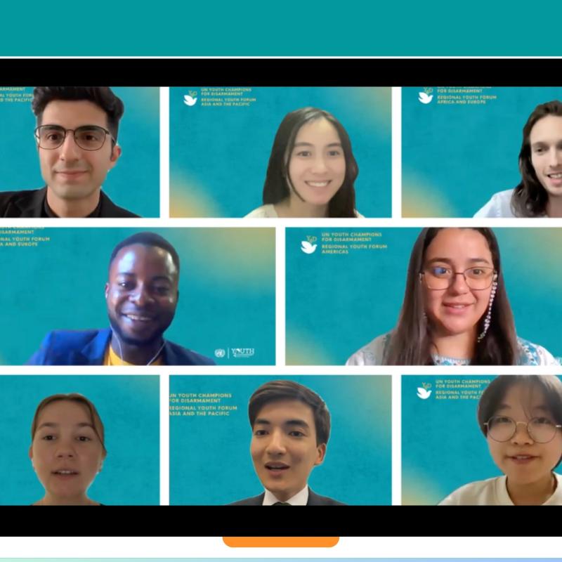 UN Youth Champions for Disarmament at the virtual, regional youth forum