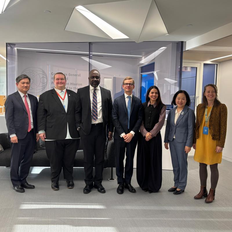 Speakers standing together