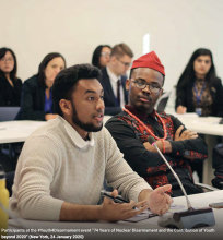 Participants at the #Youth4Disarmament event “74 Years of Nuclear Disarmament and the Contribution of Youth beyond 2020” (New York, 24 January 2020)