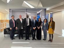 Speakers standing together