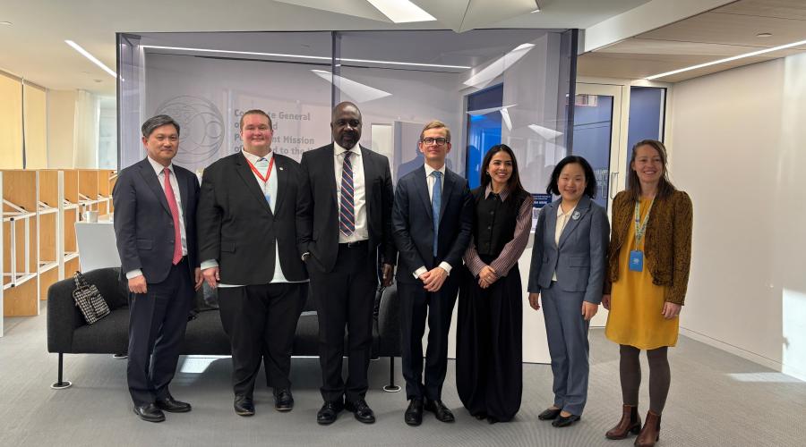 Speakers standing together