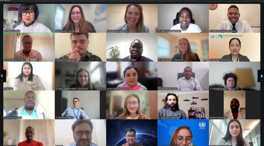 Online meeting with several people attending